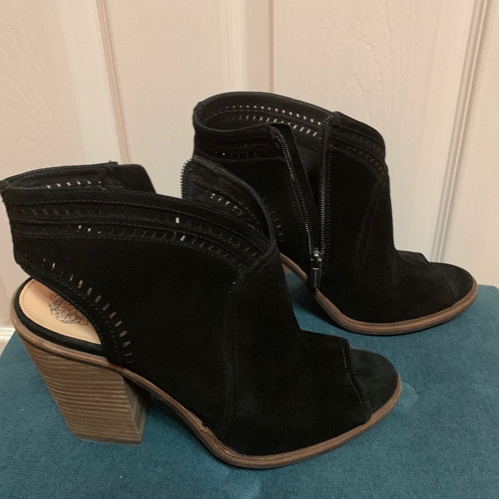 Vince Camuto Koral Peep Toe Suede Bootie